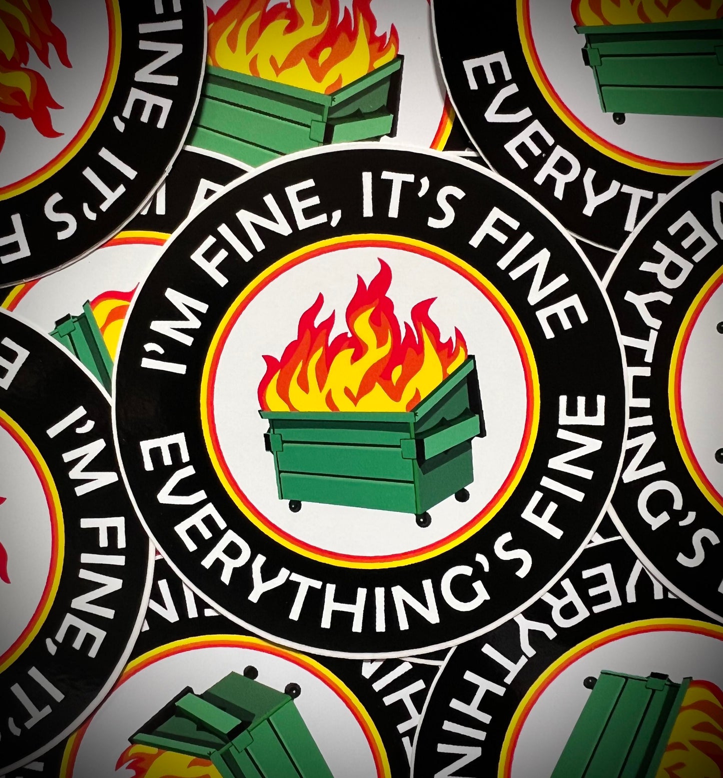 Dumpster Fire Vinyl DieCut Sticker Duo