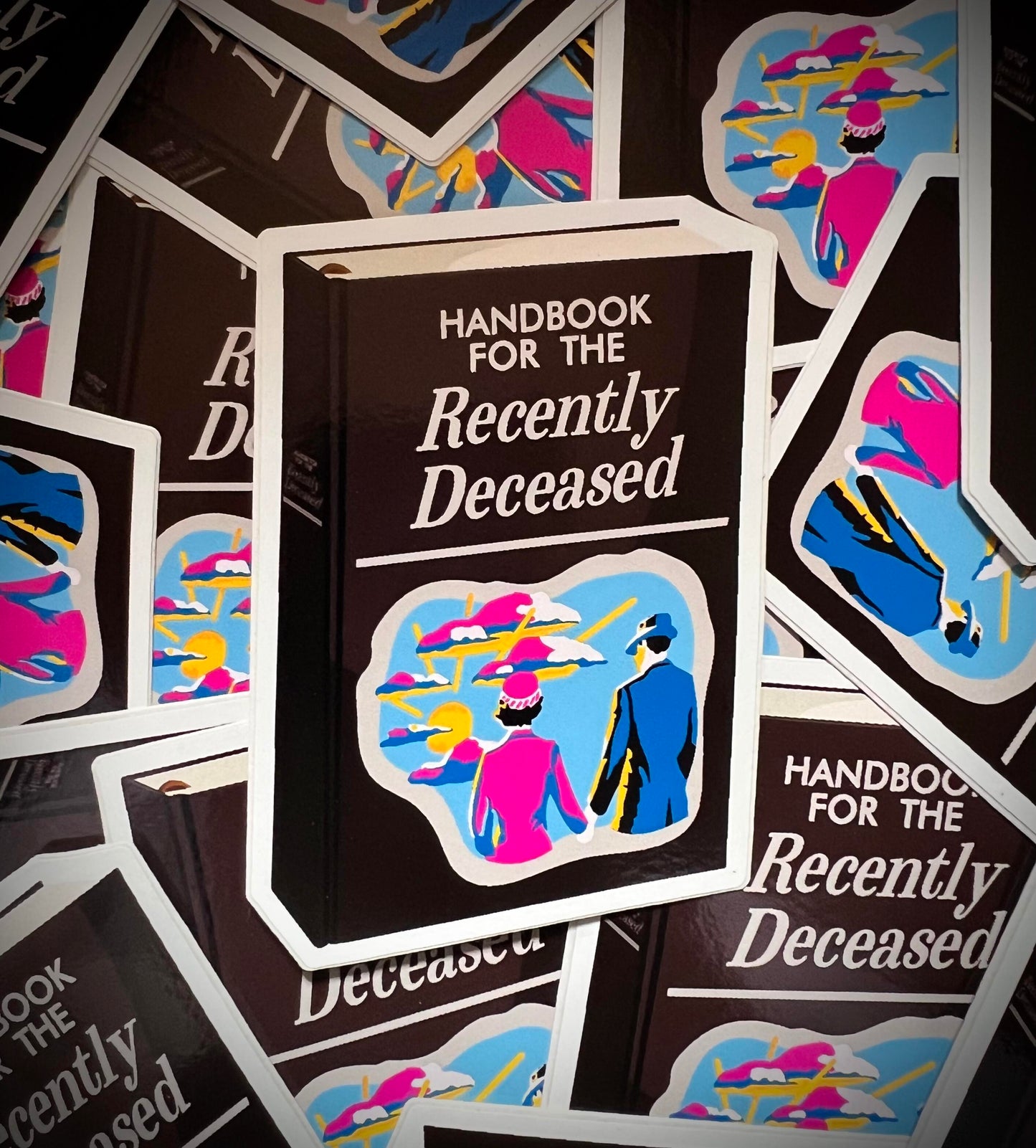 Handbook for the Recently Deceased DieCut Vinyl Sticker