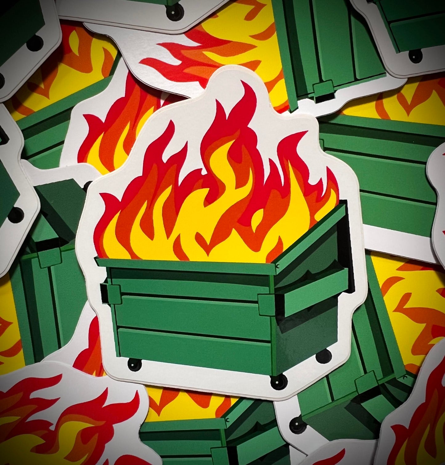 Dumpster Fire DieCut Vinyl Sticker