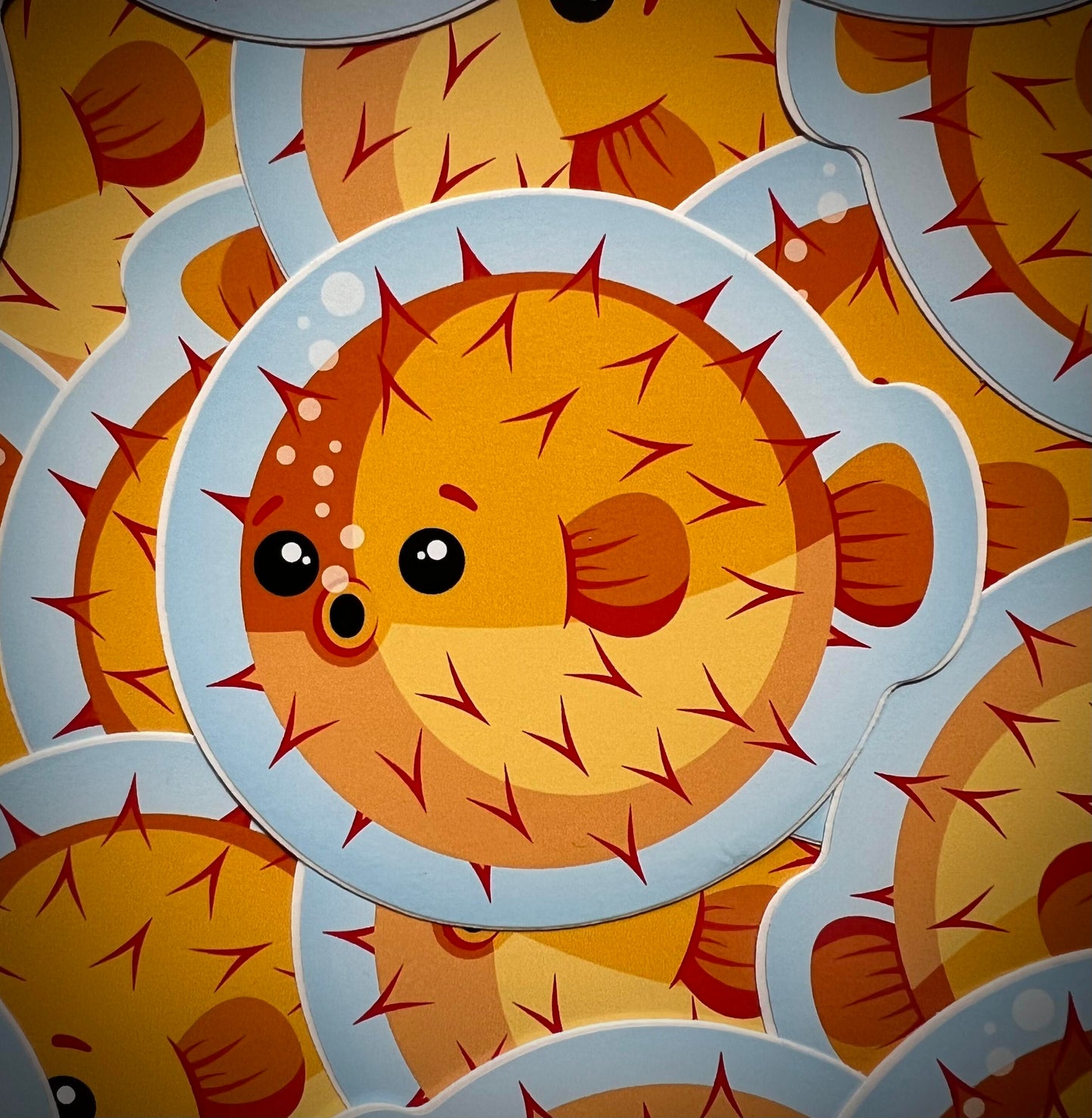 Pufferfish Vinyl DieCut Sticker