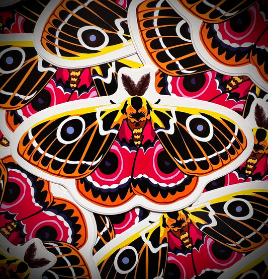 Zaddachi's Emperor Moth Vinyl DieCut Sticker