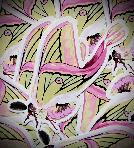 Hybrid Moon Moth Vinyl DieCut Sticker