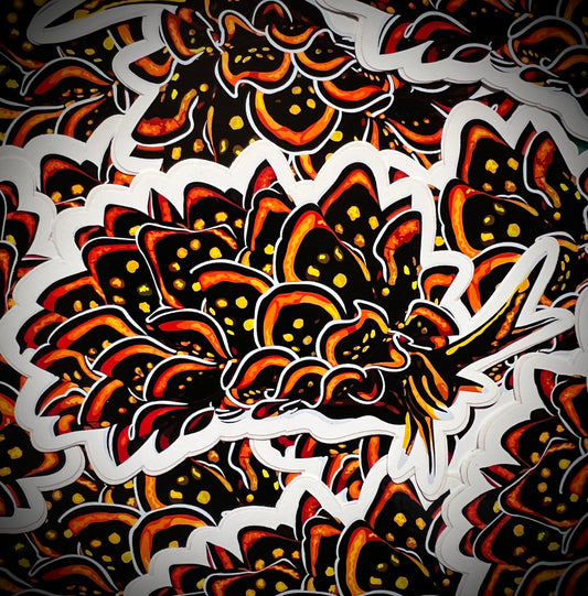 Black & Gold Sap Sucking Sea Slug Vinyl DieCut Sticker
