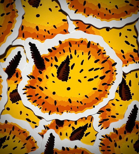 Orange Sea Bunny Sea Slug Vinyl DieCut Sticker
