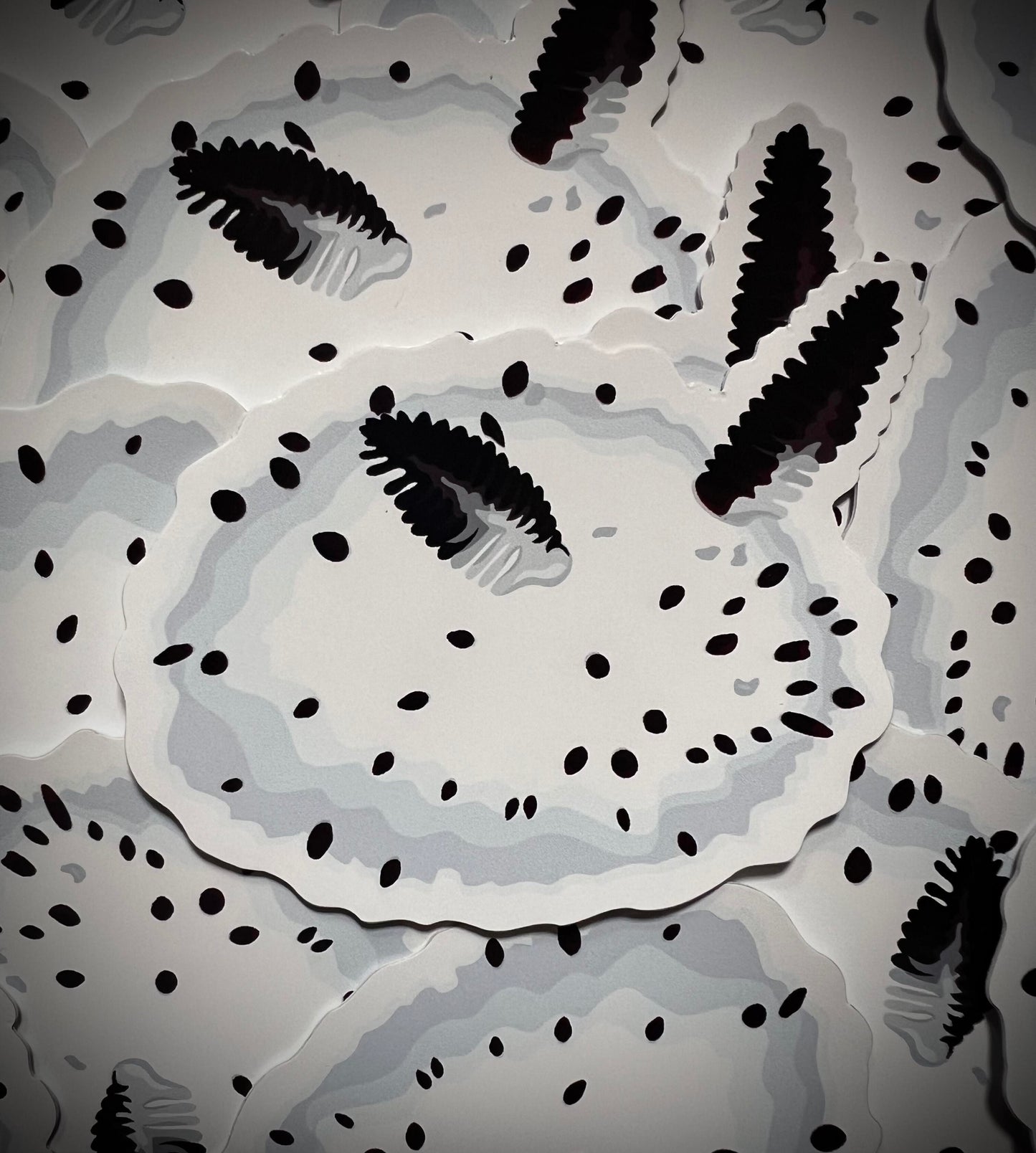 White Sea Bunny Sea Slug Vinyl DieCut Sticker