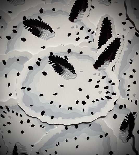 White Sea Bunny Sea Slug Vinyl DieCut Sticker