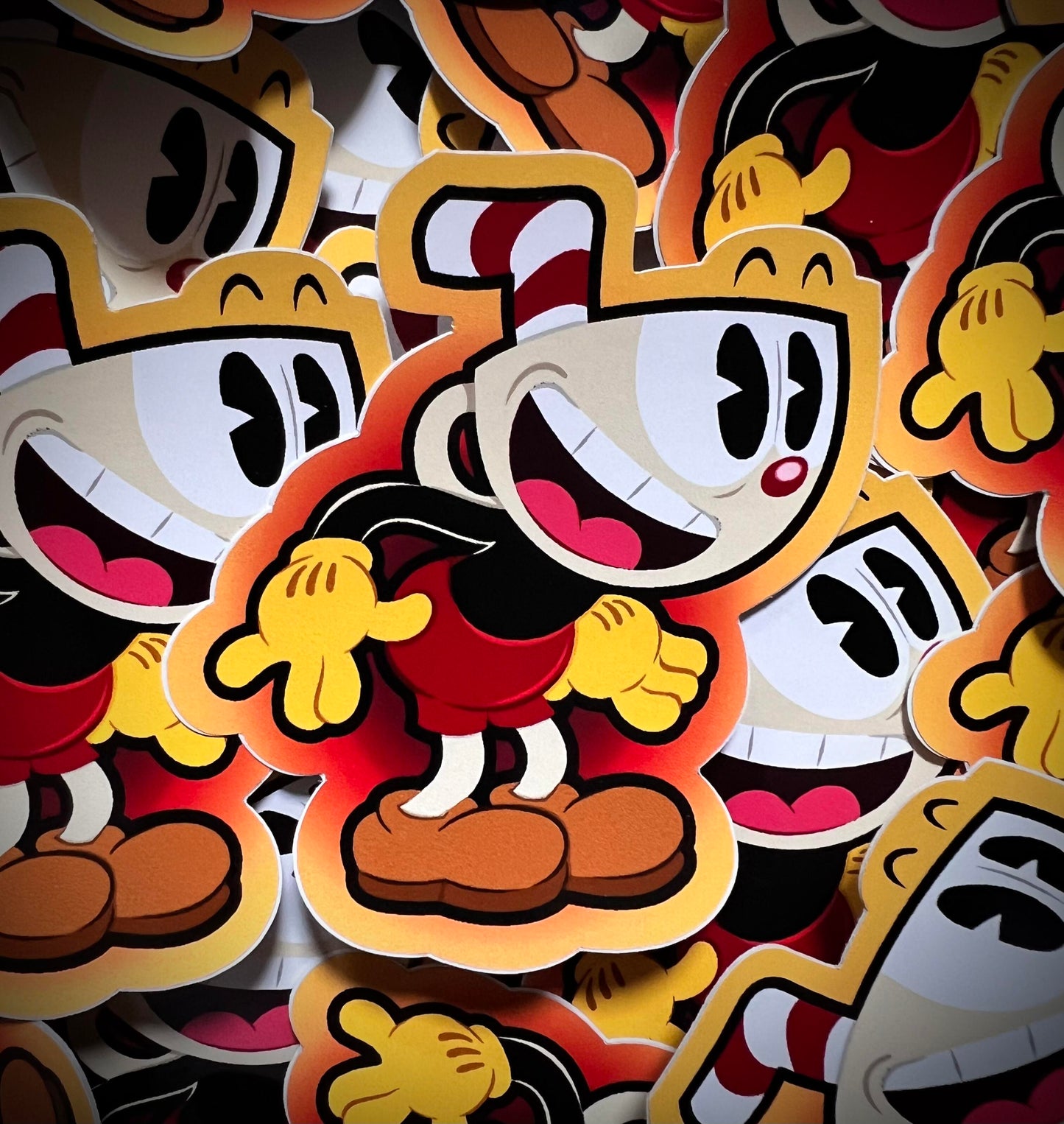 Cuphead Vinyl DieCut Sticker Trio