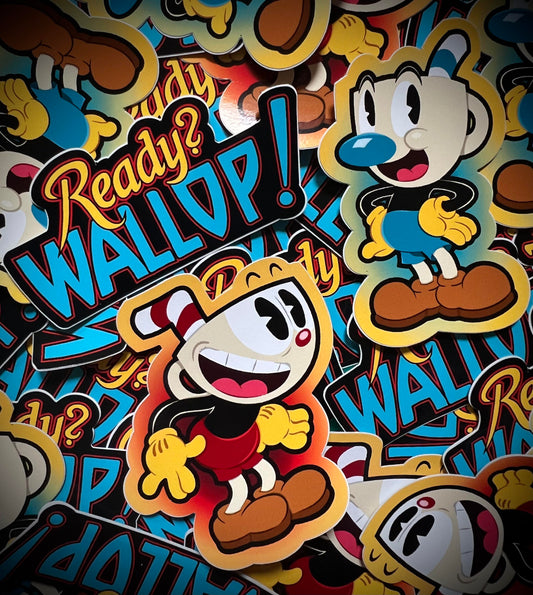 Cuphead Vinyl DieCut Sticker Trio